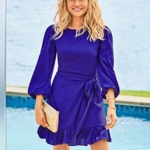 Lilly Pulitzer Laren Stretch Wrap Dress Women's Size 12 Transitional Parisian